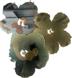 Sally Bulling: Flowers From Andy: in Green Tea, Fresh Bud & Rainwashed Blue