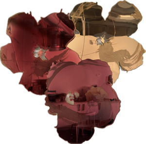 Majestic Giant Cluster of Three - Gold Kiss, Rosewood Blush, Velvet Cherry
