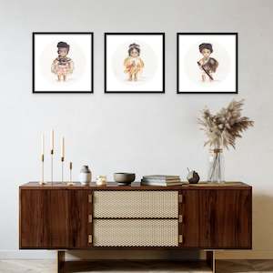 Te Hira, Koa, and Hine - 3 framed Prints