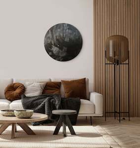 Aba Originals: ABA hand painted abstract round #Blk