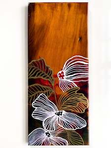 Wooden Boards And Coasters: Flower Resin Art on Wooden Panel