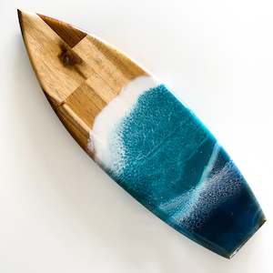 Small Wooden Surfboard Resin Art