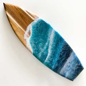 Small Wooden Surfboard Resin Art