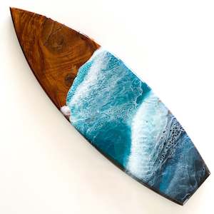 Small Wooden Surfboard Resin Art
