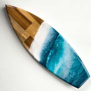 Small Wooden Surfboard Resin Art