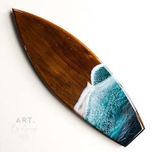 Small Wooden Surfboard Resin Art