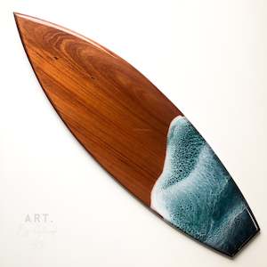 Med Wooden Surfboard Resin Art
