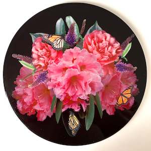 Ceramic Art: Ceramic Coaster Single - Magic in the Rhodo (circular)