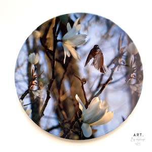 Ceramic Coaster Single - Floral Fantail Fusion