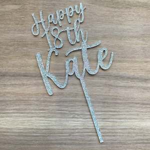 Laser Cut Acrylic Art: Cake Topper - Customisable Single Layer Acrylic