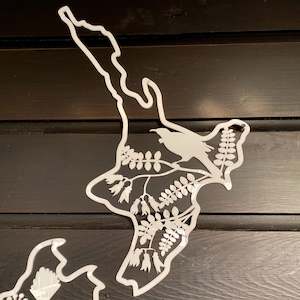 Native Birds - New Zealand Map Art