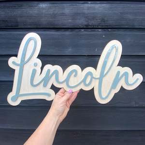 Single Name Plaque - Acrylic and Wood