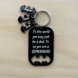Personalised Gifts: Super Hero Dad Keychain