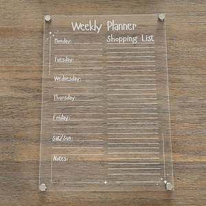 Laser Cut Acrylic Art: A4 Acrylic Weekly Planner With Shopping List