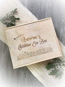 Personalised Gifts: Christmas Eve Box - Wooden Lid
