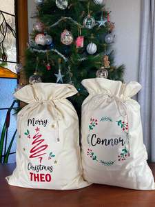 Christmas Collection: Personalised Santa Sack - Natural
