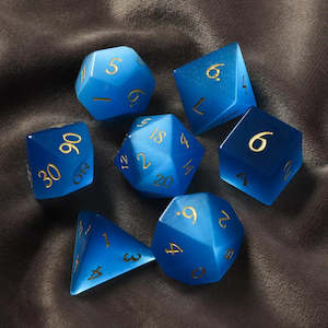 Dice: Aquamarine Cat's Eye RPG 7 dice set