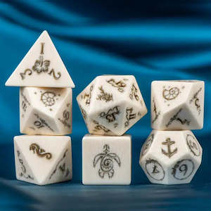 Dice: Polished Bone RPG 7 dice set