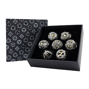 Dice: LPG RPG Dice set - Hollow Vines Chrome & Gold