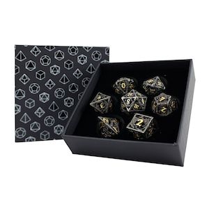 Dice: LPG RPG Dice set - Hollow Dragon Black & Gold