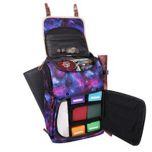 Card Game Accessories: Enhance Designer Edition - Full Size Trading Card Storage Box Backpack - Galaxy