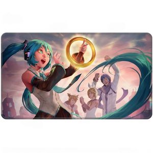 Card Game Accessories: Ultra Pro: UP38658 Hatsune Miku - Stitched Edge Playmat - Summer - Sol Ring MtG