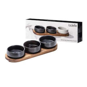 Homeware: Elements Onyx Shallow Bowl + Tray Set