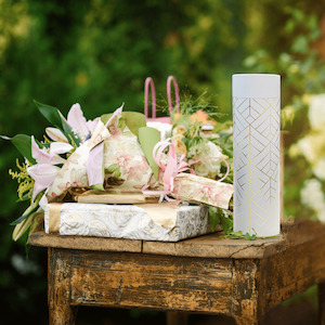 Wine Gift Case - White & Gold