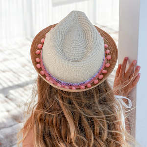 New Arrivals: Kids Pompoms Hat - Pink