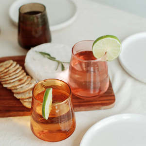 New Arrivals: Handblown Hammered Glass Water Tumbler Pair