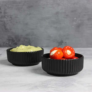 Matte Black 4pc Ceramic Dip Bowls
