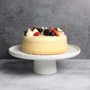 Gabel Teller: White Ceramic Footed Cake Stand