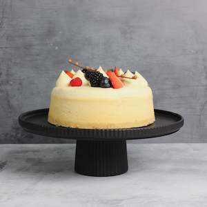 Gabel Teller: Matte Black Ceramic Footed Cake Stand