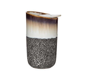 Homeware: Leaf & Bean Roma Reactive Glaze Double Wall Travel Cup Mocca