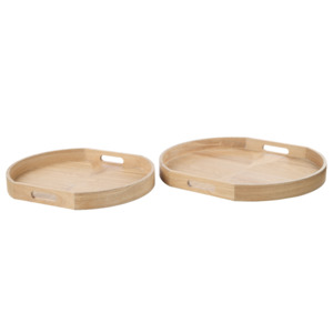 Ned Collections: Amalfi Elwood Ash Wood Veneer Tray 2pcs Set Natural