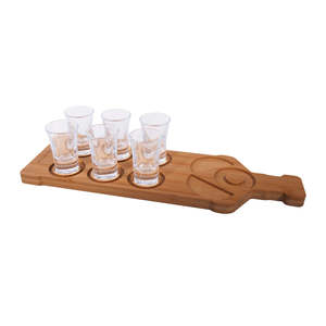 New Arrivals: Maverick Tequila Board and Shot Glass Set Natural