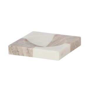 Amalfi Sachi Check Dish White & Beige