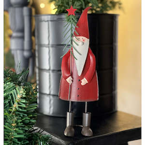 Metal Santa w Tree