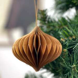 Christmas: Honeycomb Paper Teardrop Gold