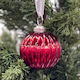 Red Ribbed Glass Bauble