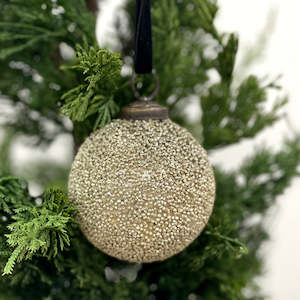 Champagne Texture Glass Bauble