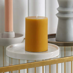Candles: Ribbed Unscented Pillar Candle 7x10cm