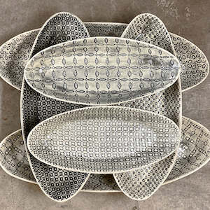 Ceramics: Black Lace Bamboo Platter