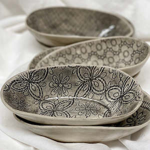 Ceramics: Black Lace Sweet Dish