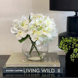 White Hydrangea Sphere Vase
