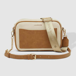 Bags: Jolene Canvas Crossbody Bag Cream/Camel