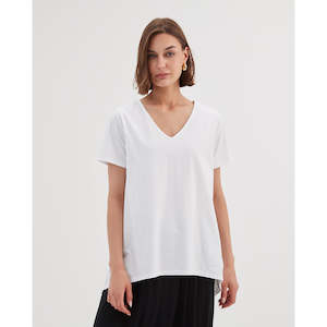 Tirelli: V Neck Swing Tee White