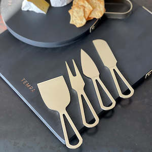 Utensils: Orson Gold 4pc Cheese Knife Set