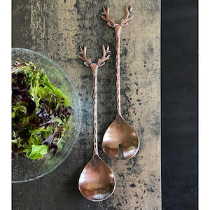 Utensils: Oh Deer Brushed Bronze Salad Servers