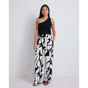 Metropolitan Cutout Print Wide Leg Pants